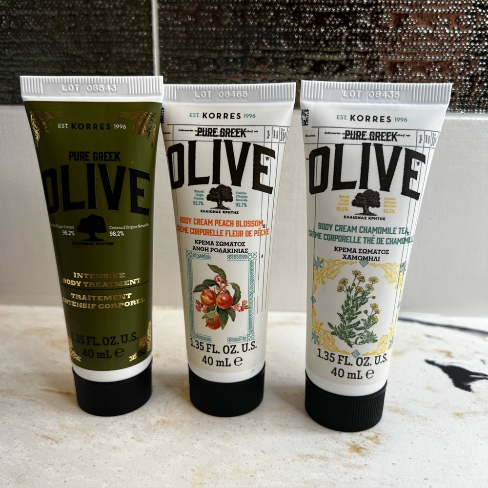 Korres Pure Greek Olive Bundle - 3 Items - New/Sealed